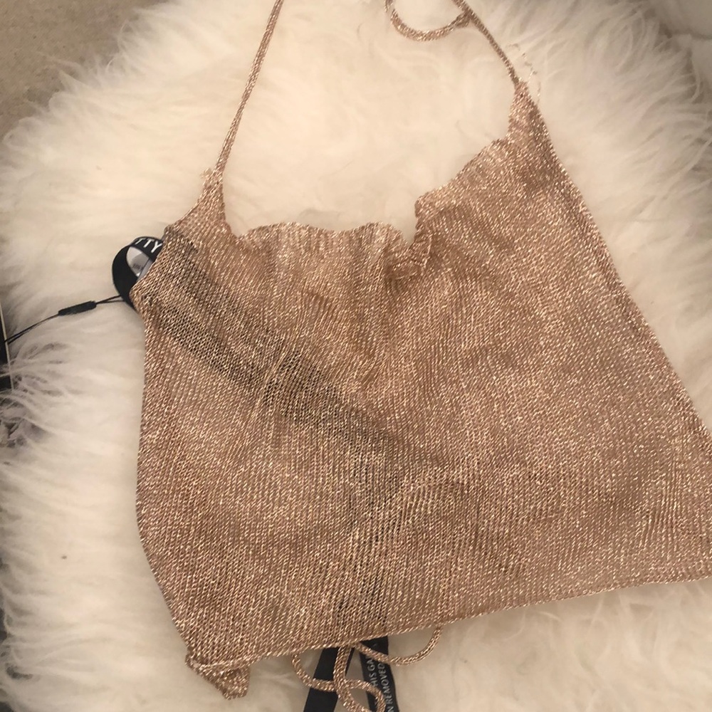 Pretty little things mesh cropped halter
